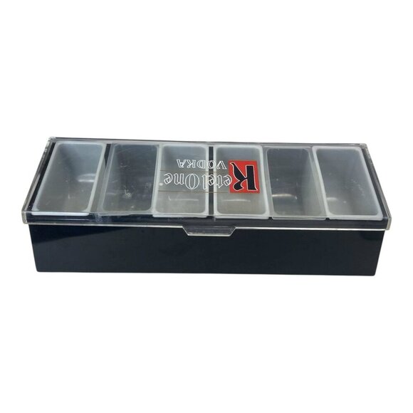 Ketel One Vodka Bar Condiment Caddy Garnish Station Fruit Tray 6 Compartments - Picture 2 of 8